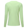 Una camiseta deportiva de manga larga color verde claro para yoga o correr.