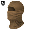 A brown breathable mesh balaclava face mask shown in a close-up view.