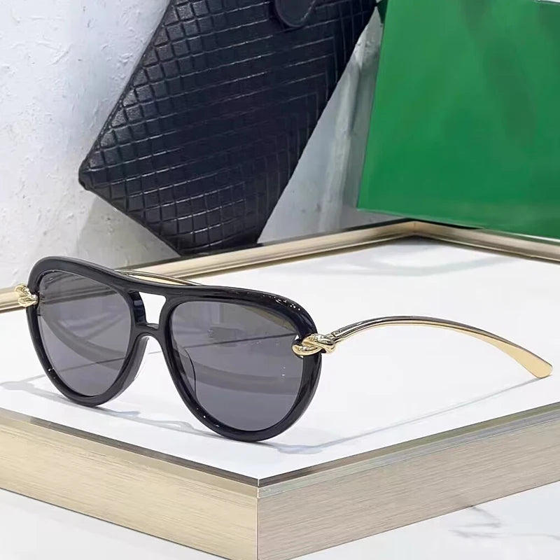 Elegant Knot Double Beam Pilot Sunglasses