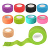 مجموعة من ضمادات الأصابع والمفاصل اللاصقة الملونة بألوان مختلفة مثل البنفسجي والأحمر والأسود والأزرق والبرتقالي