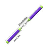 A purple and lime green fidget stress relief toy with a metal chain connector.