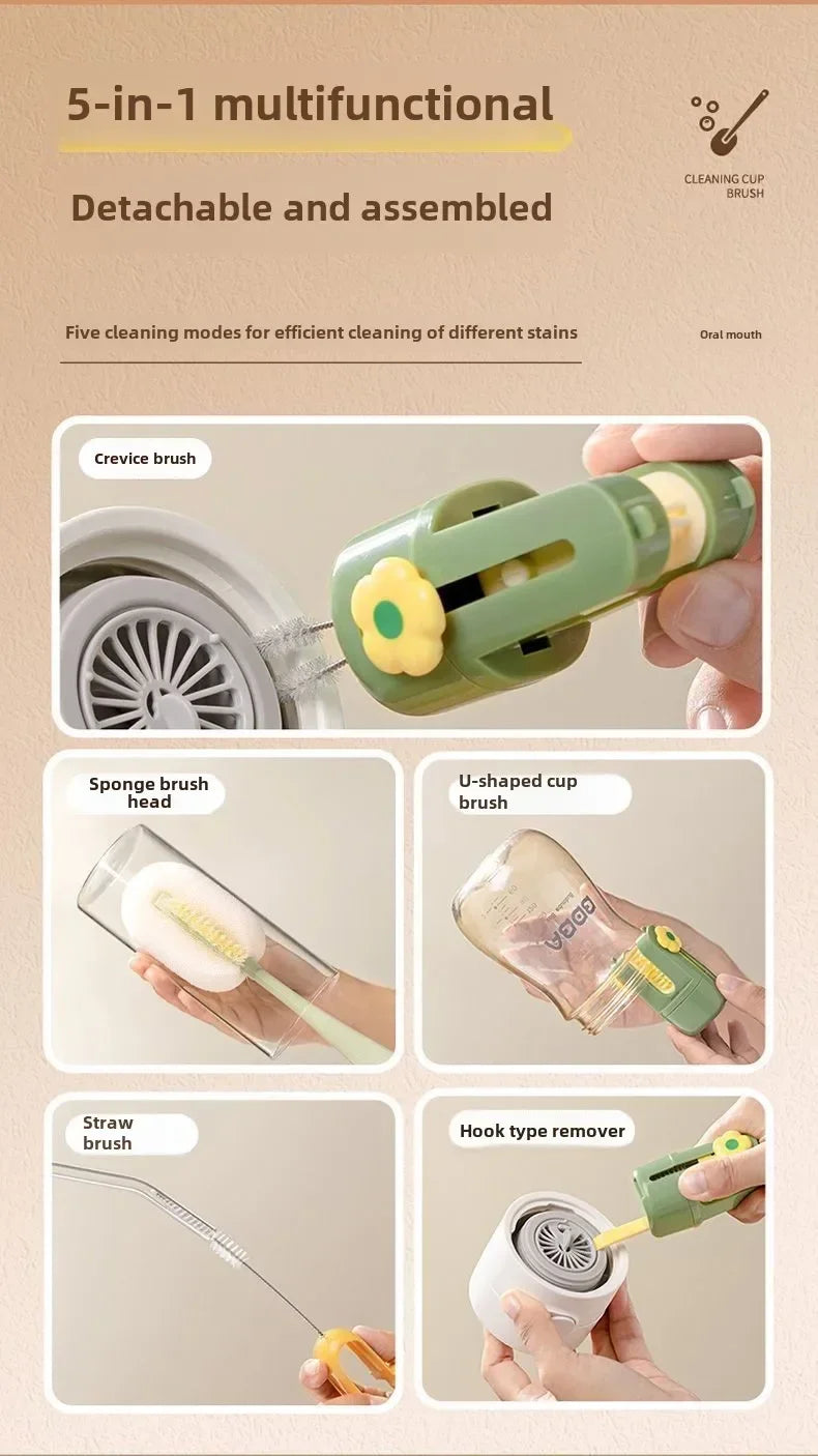 5-in-1 Multifunctional Cup Cleaning Brush Set