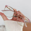 Retro Cat Eye Glasses with Blue Light Blocking & Photochromic Lenses