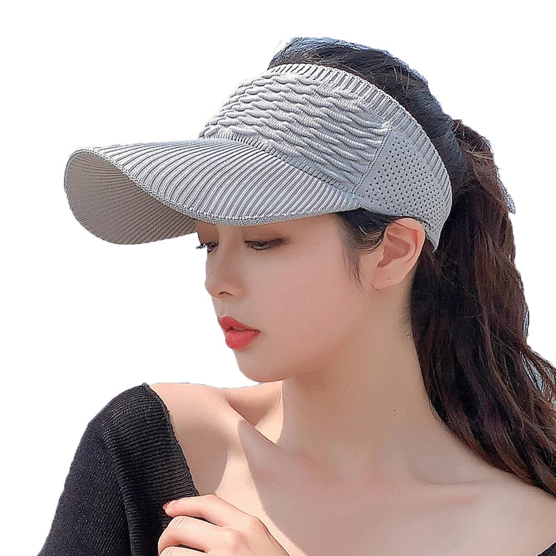 Breathable Adjustable Sun Visor Cap for Women