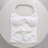 White seamless sports camisole top shown against a light background.