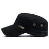 Classic Military Cadet Flat Cap – Unisex Adjustable Snapback