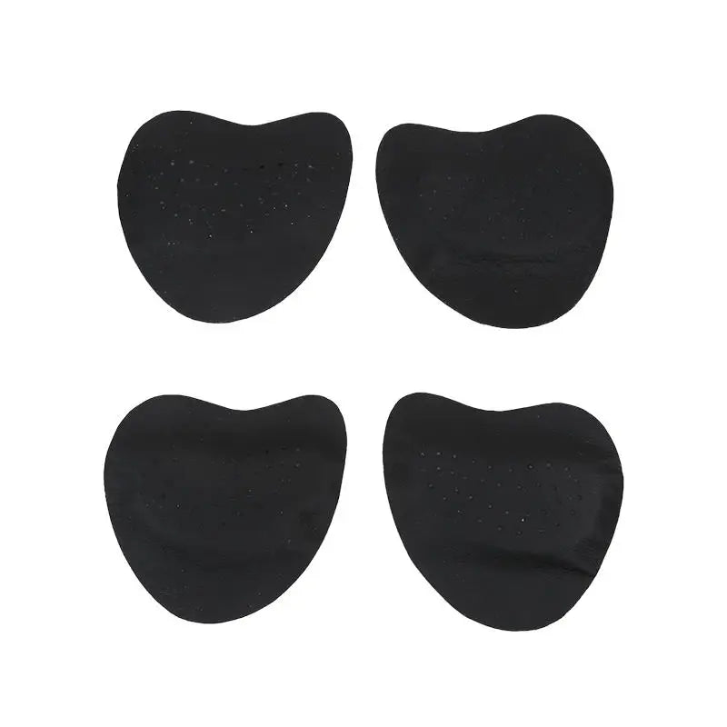 A pair of black anti-slip forefoot pads for high heels.