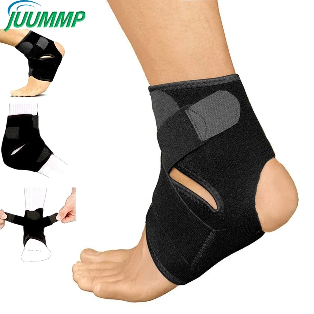 Schwarze, verstellbare Sprungbandage für das Sprunggelenk zur Sport- und Genesungshilfe