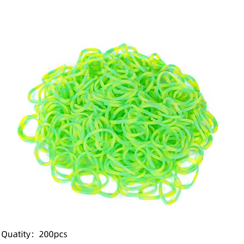 Pila de 200 bandas elásticas verdes para hacer pulseras