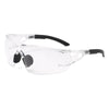 Clear safety goggles with black rubber straps and protective lenses for outdoor and work use
