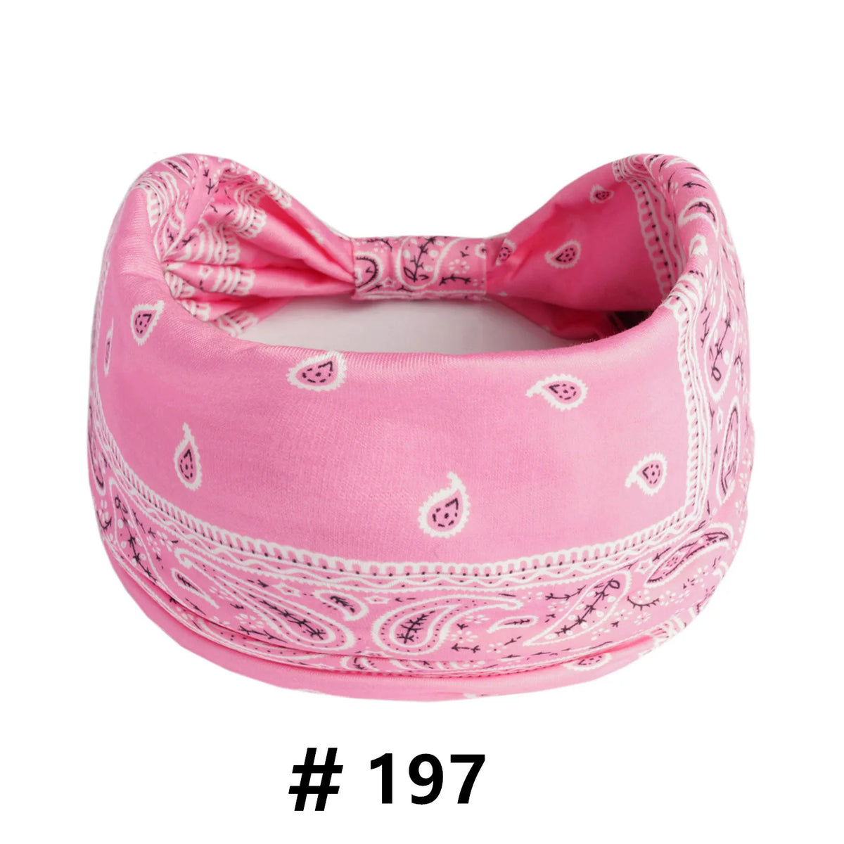 Pink boho print cotton headband with a bow detail