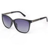 Black cat eye polarized sunglasses with a patterned frame and UV400 protection