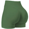 Short de yoga sans couture taille haute vert olive, vue de l'arrière.
