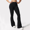 Black high stretch women's yoga leggings worn by a model.
