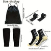 Black football gear set including a bag, bandages, and non-slip socks for EU/US fit.