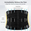 Black orthopedic lumbar support belt featuring spring and memory-aluminum stays for lower back pain relief