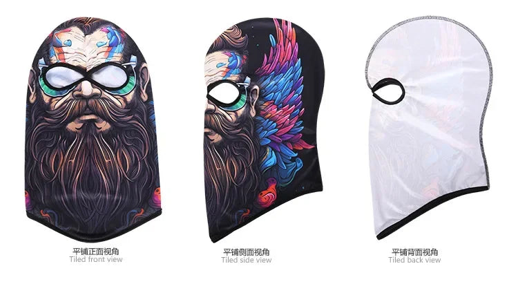 Skull Print Full Face Balaclava for Motorcycle & Outdoor Sports