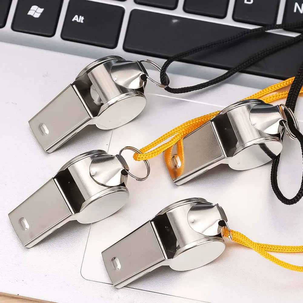 Professional Stainless Steel Whistle with Lanyard