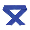 Blue breathable sports headband folded into an 'X' shape