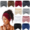 A collection of women's elastic sports headbands in various colors and textures, including gray, brown, red, and black.