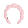 Pink microfiber skincare headband and wristband set