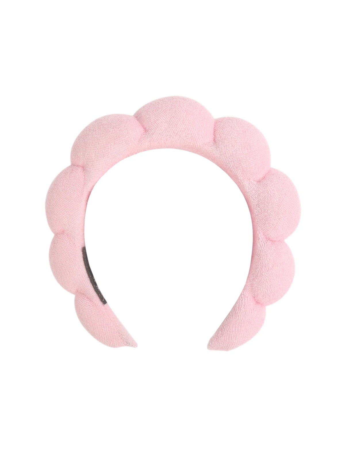 Pink microfiber skincare headband and wristband set