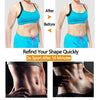 Comparison image showing before and after results of a body shaper waist trainer fitness belt