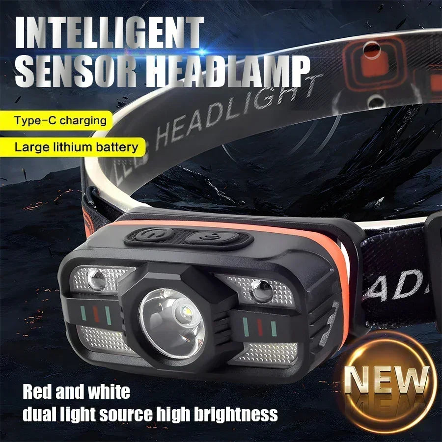 USB Rechargeable LED Headlamp with 6 Lighting Modes