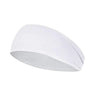 A white elastic sports headband shown from the side.