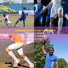A collection of medical grade compression socks shown in various colors and contexts, emphasizing dryness and comfort for inj