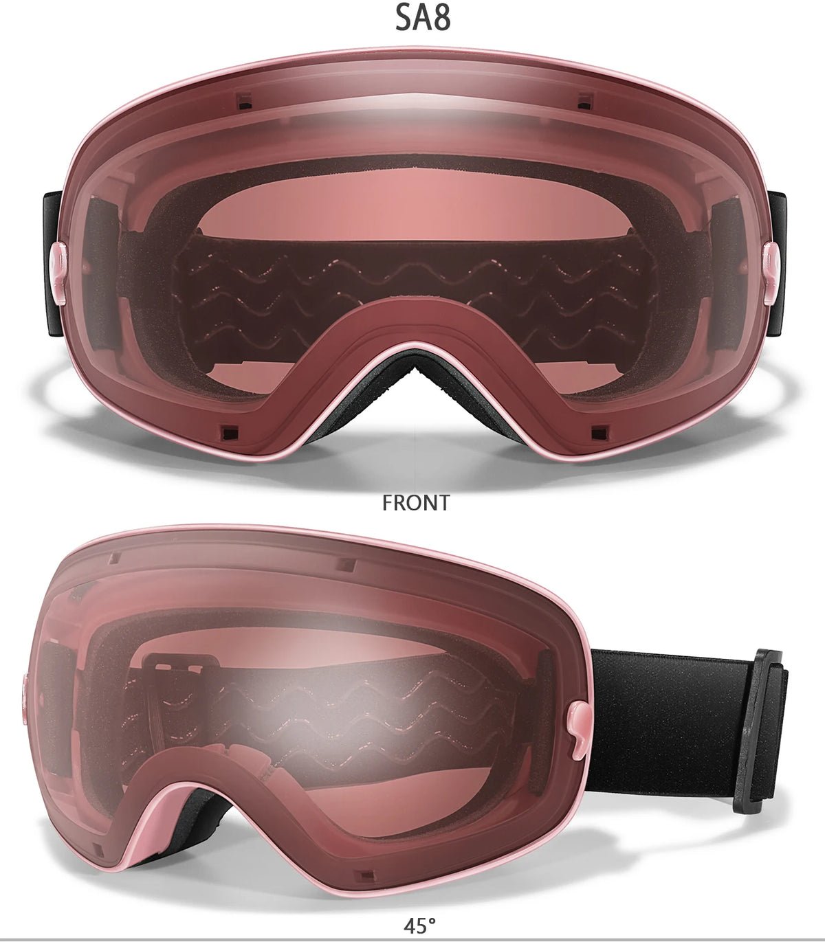 Outdoor Ski Goggles with Protective Case and Anti-Fog Lenses