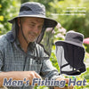 Mosquito Net Sun Hat with Wide Brim and Adjustable Chin Strap