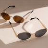 Classic Oval Metal Sunglasses with UV400 Protection