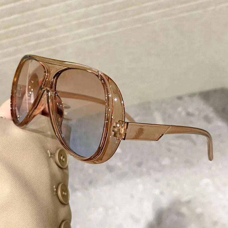 Vintage Oversized Pilot Sunglasses with UV400 Protection
