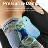 A hand wearing a silicone massage pad elbow guard sleeve for muscle relief.