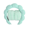 Light mint green microfiber skincare headband and wristband set
