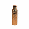 A shiny copper insulated water bottle with a textured anti-slip grip.