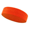 Orange moisture-wicking athletic headband shown from the side.