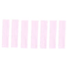 A set of solid pink elastic hair bands arranged in a row.