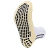 A pair of yellow soccer socks with a textured pattern and knee guards.