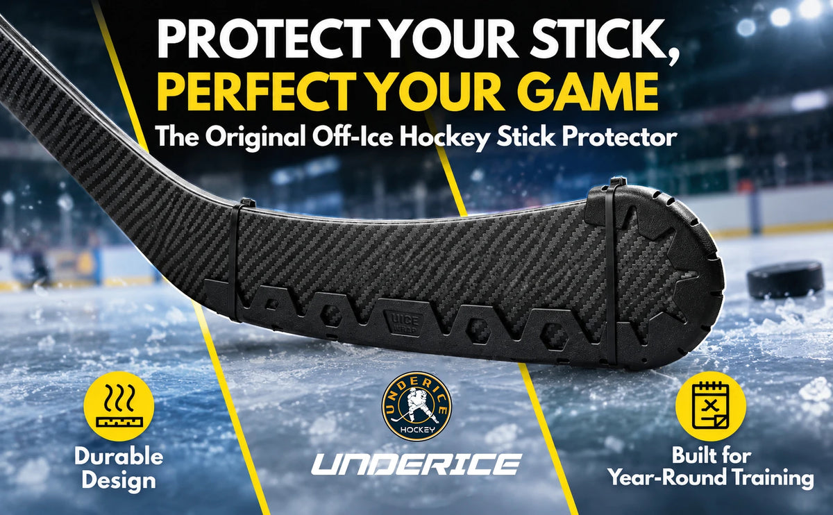 Manchon protecteur pour bâton de hockey sur glace noir, conçu pour un usage durable en entraînement toute l'année.