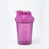 A purple leakproof protein shaker bottle with a hinged lid is shown against a white background.
