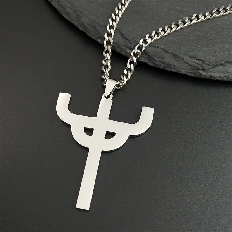 Gothic Stainless Steel Cross Pendant Necklace