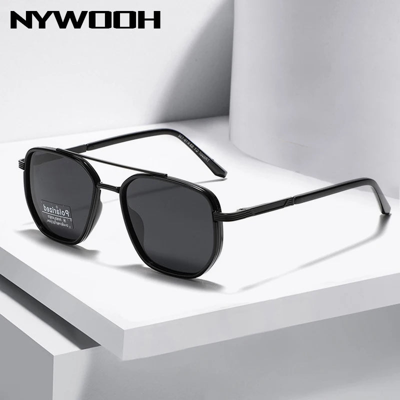 Classic Square-Frame Sunglasses with UV400 Protection