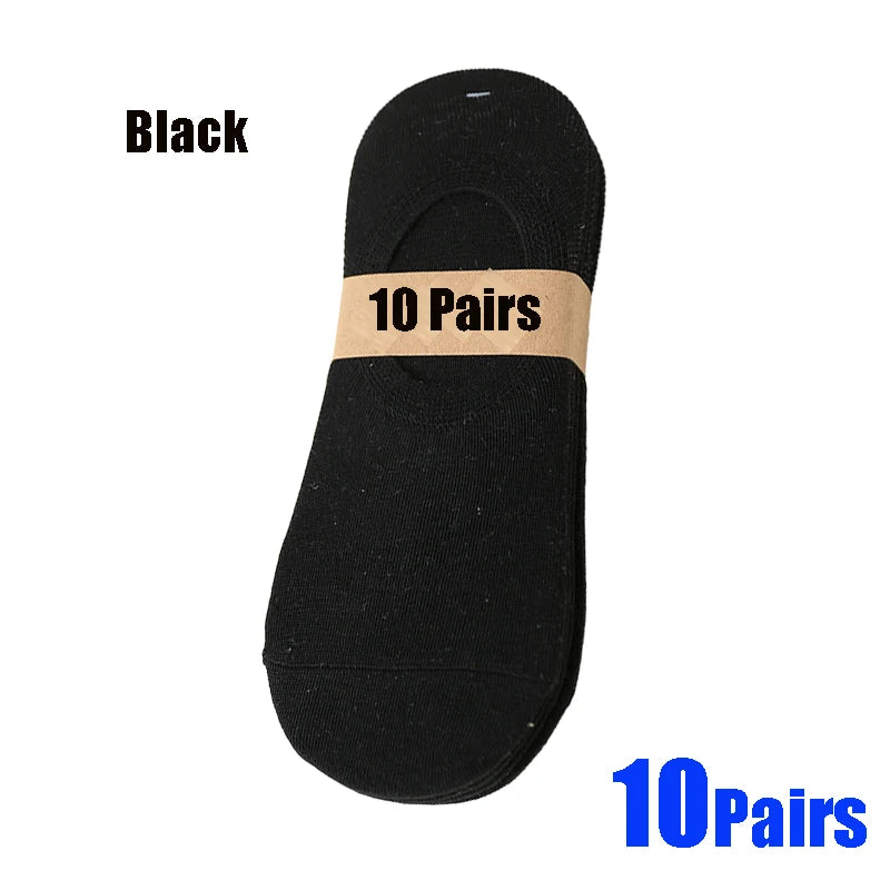 Black unisex breathable boat socks packaged as 10 pairs