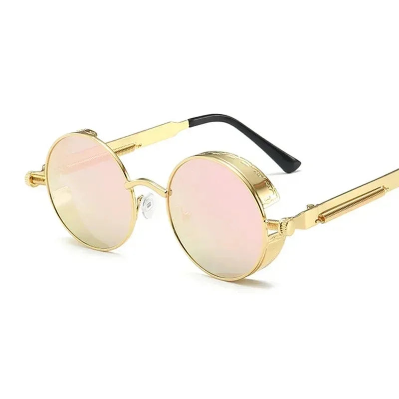 Retro Round Metal Sunglasses with UV400 Protection
