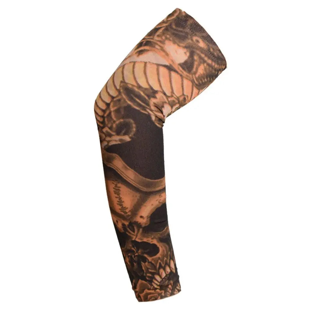 Cooling UV Protection Arm Sleeves with Tattoo Design