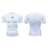 White men's performance compression t-shirt shown from the front and back.