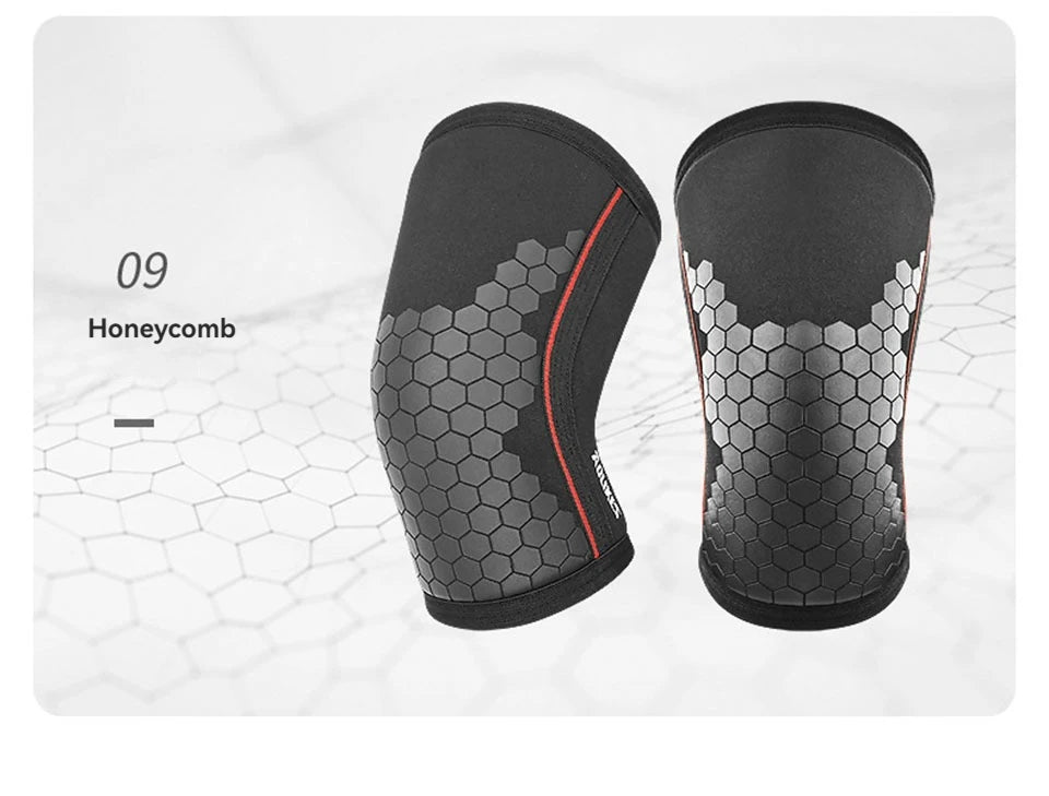 Black honeycomb knee sleeve shown on a white background.