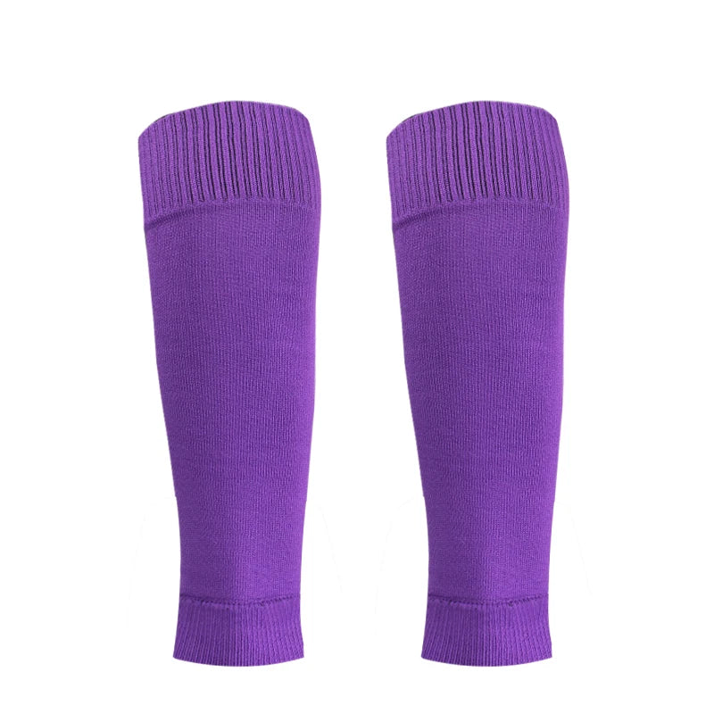 A pair of purple honeycomb grip football socks shown against a white background.